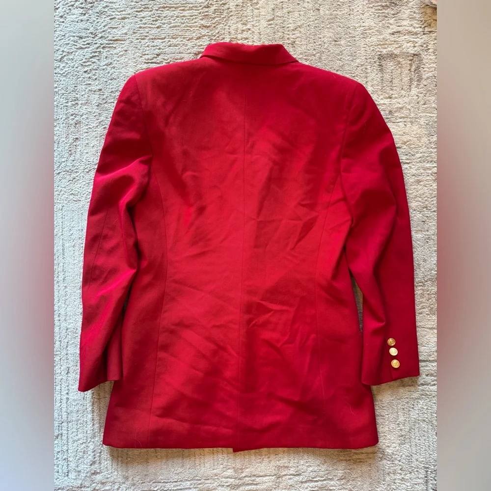 Liz Claiborne Red Blazer with Gold Buttons - Picture 5 of 8
